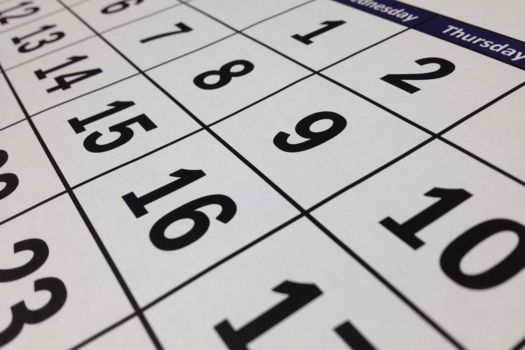 Calendar of events